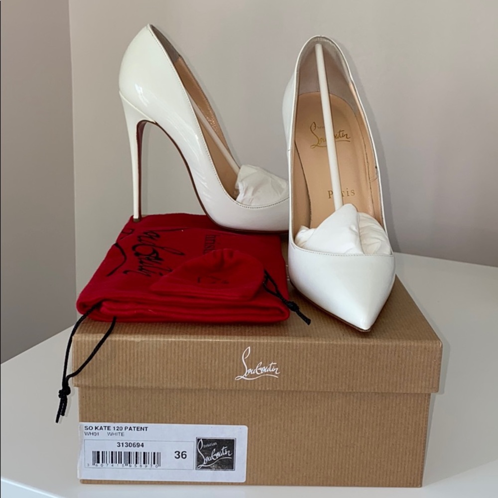 Christian Louboutin White heels classic Red Bottom